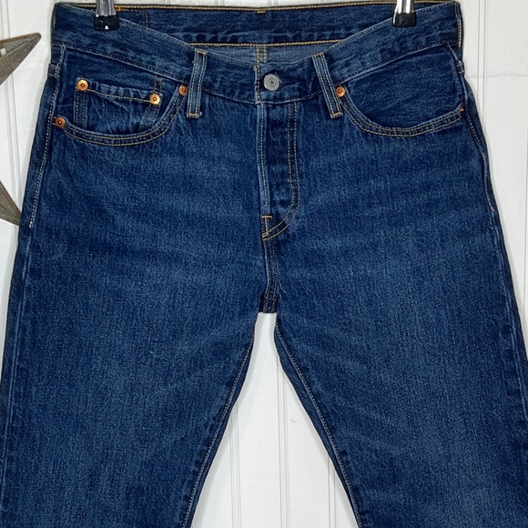 Levi's 501CT Dark Blue Straight Jeans - Picture 2 of 14